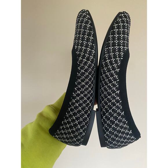 EUC Vivaia Claire Round Toe Tweed Black White 39.5/8.5 US - Picture 6 of 6